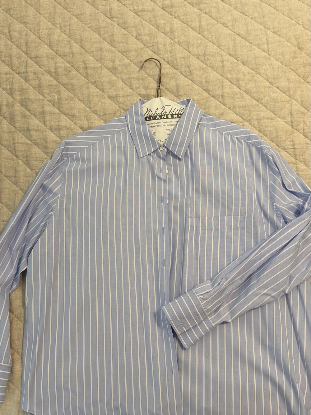 AYR The Deep End Light Blue and White Vertical Stripe Dress Shirt